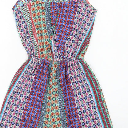Atmosphere Womens Multicoloured Geometric Polyester Playsuit One-Piece Size 6 Pullover