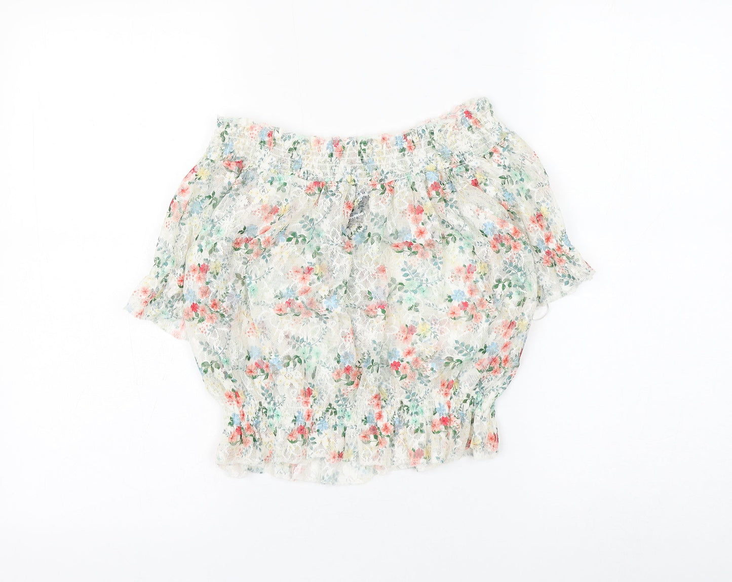 Womens UK Size 12 New Look White Cropped Blouse