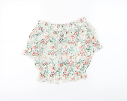 Womens UK Size 12 New Look White Cropped Blouse
