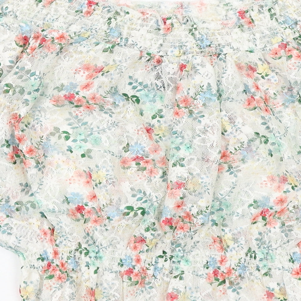 Womens UK Size 12 New Look White Cropped Blouse