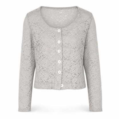Womens UK Size M Yest Grey Cardigan Jumper