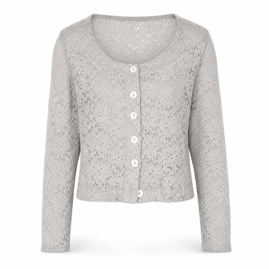 Womens UK Size M Yest Grey Cardigan Jumper
