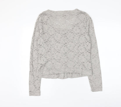 Womens UK Size M Yest Grey Cardigan Jumper