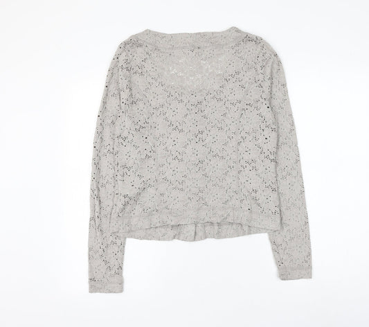 Womens UK Size M Yest Grey Cardigan Jumper