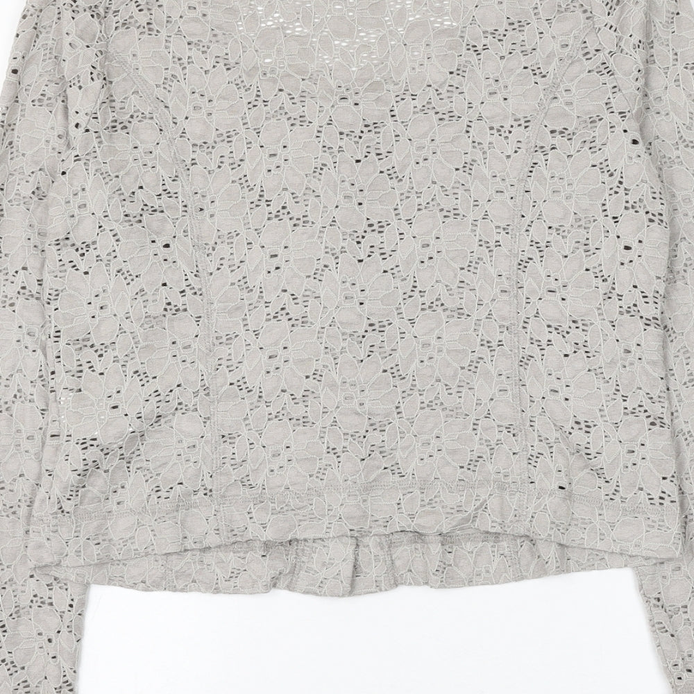 Womens UK Size M Yest Grey Cardigan Jumper