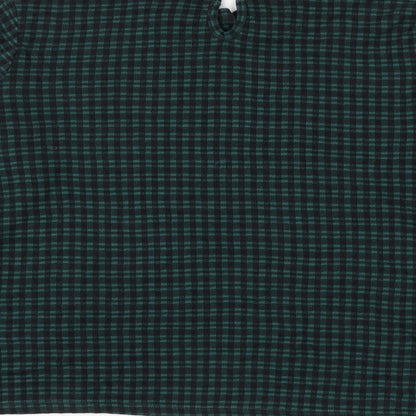 Primark Womens Green Mock Neck Check Polyester Pullover Jumper Size 18 - Size 18-20
