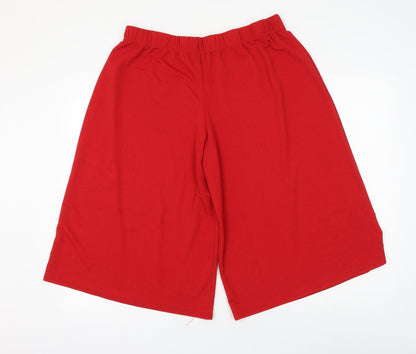 Preworn Womens Red Polyester Culotte Shorts Size 34 in L17 in Regular