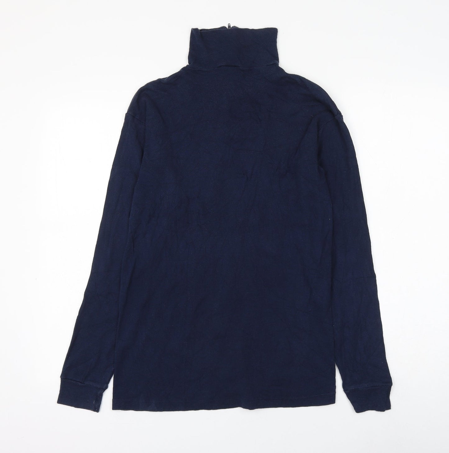 BHS Womens Blue Cotton Pullover Sweatshirt Size M Zip