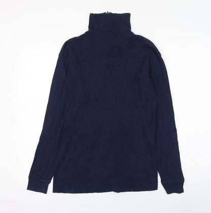 BHS Womens Blue Cotton Pullover Sweatshirt Size M Zip