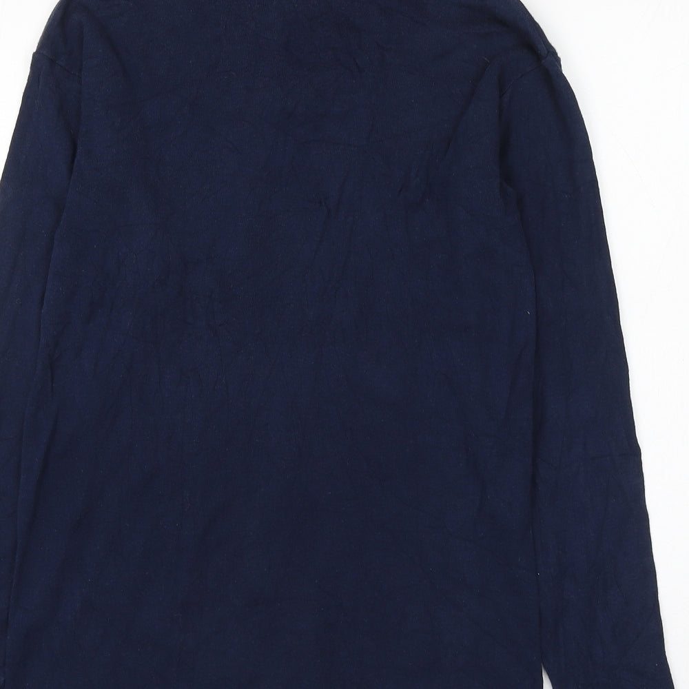 BHS Womens Blue Cotton Pullover Sweatshirt Size M Zip