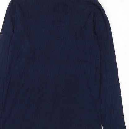 BHS Womens Blue Cotton Pullover Sweatshirt Size M Zip