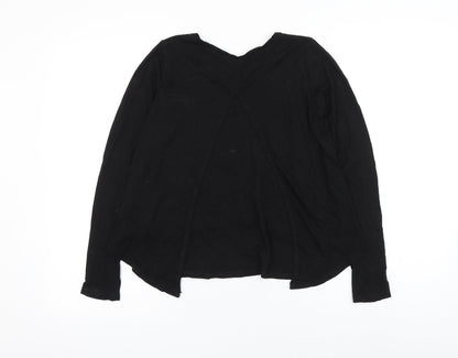 H&M Girls Black Viscose Basic Blouse Size 11-12 Years Round Neck Pullover - West Coast Slogan
