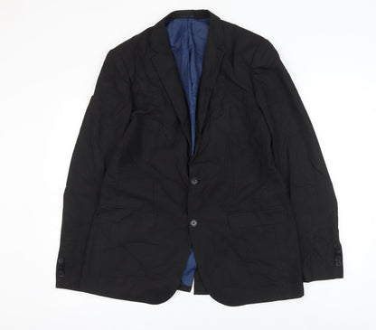 riveris Mens Black Polyester Jacket Suit Jacket Size 42