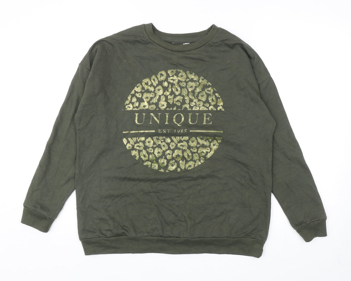 PEP & CO Womens Green Cotton Pullover Sweatshirt Size M Pullover - Unique