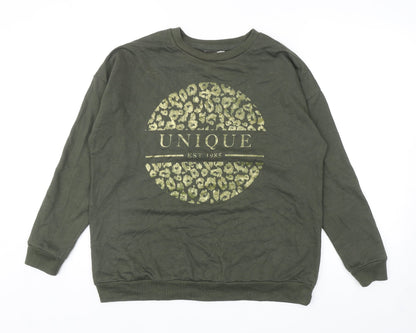 PEP & CO Womens Green Cotton Pullover Sweatshirt Size M Pullover - Unique