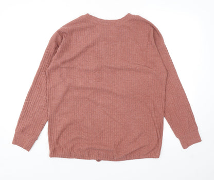 Papaya Womens Pink Polyester Pullover Sweatshirt Size 12 Drawstring