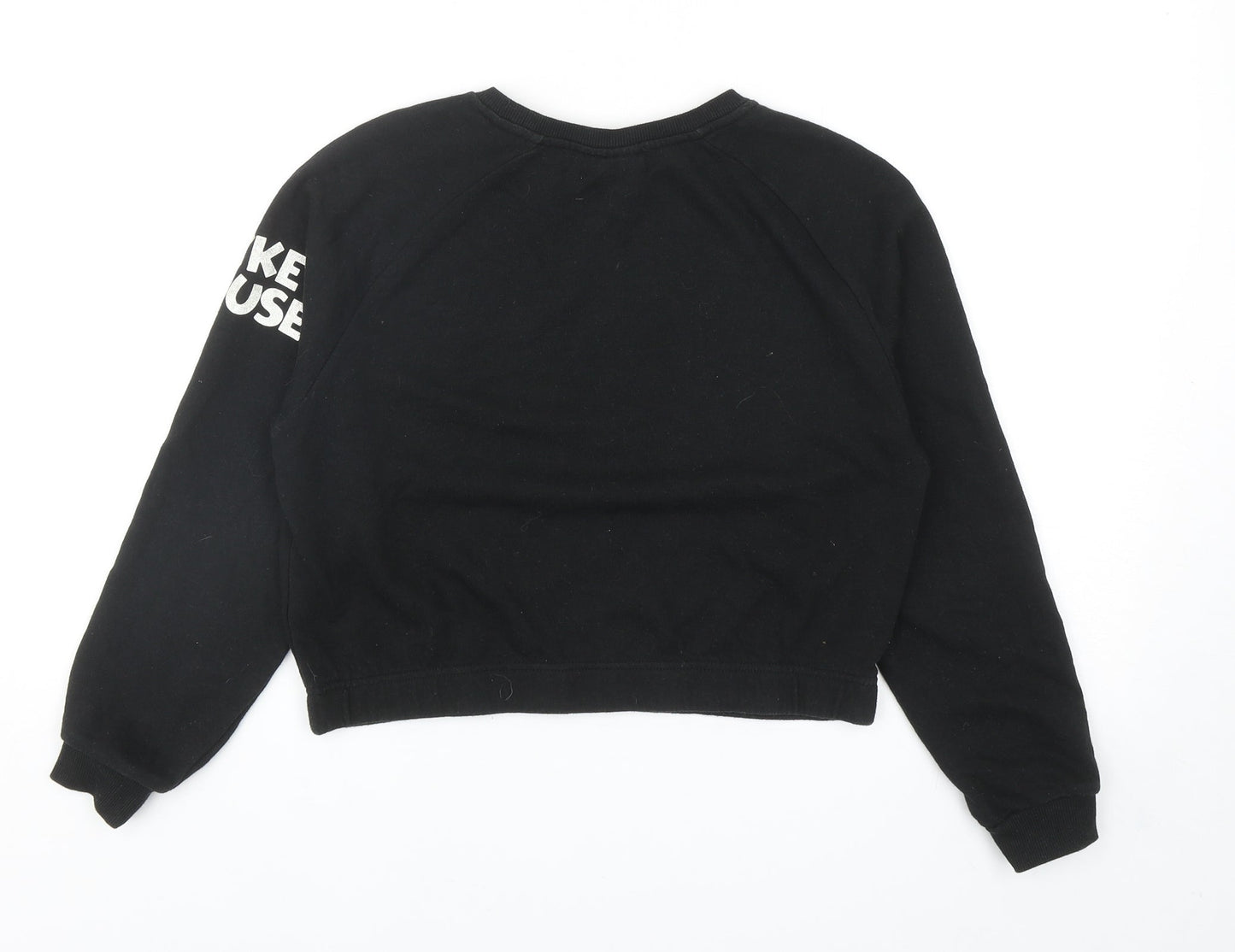 Primark Girls Black Cotton Pullover Sweatshirt Size 11-12 Years Pullover - Mickey Mouse