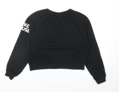 Primark Girls Black Cotton Pullover Sweatshirt Size 11-12 Years Pullover - Mickey Mouse