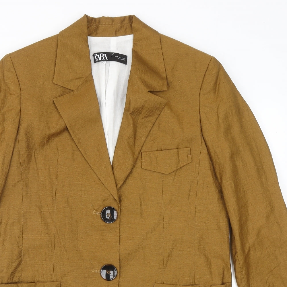 Womens UK Size S Zara Brown Jacket