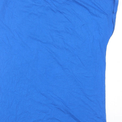 F&F Womens Blue Cotton Basic T-Shirt Size 14 Boat Neck - Love Yourself