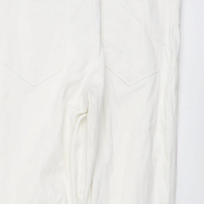 Gap Womens White Cotton Tapered Jeans Size 28 in L24 in Regular Button