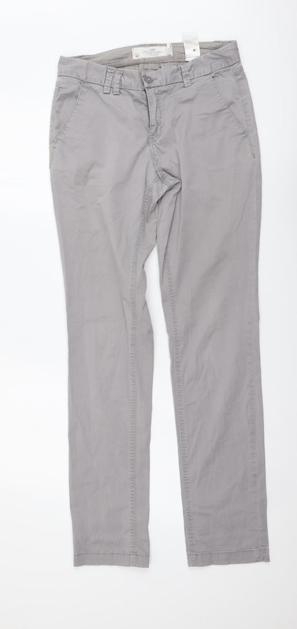 Womens UK Size S H&M Regular Fit Chino Grey Trousers
