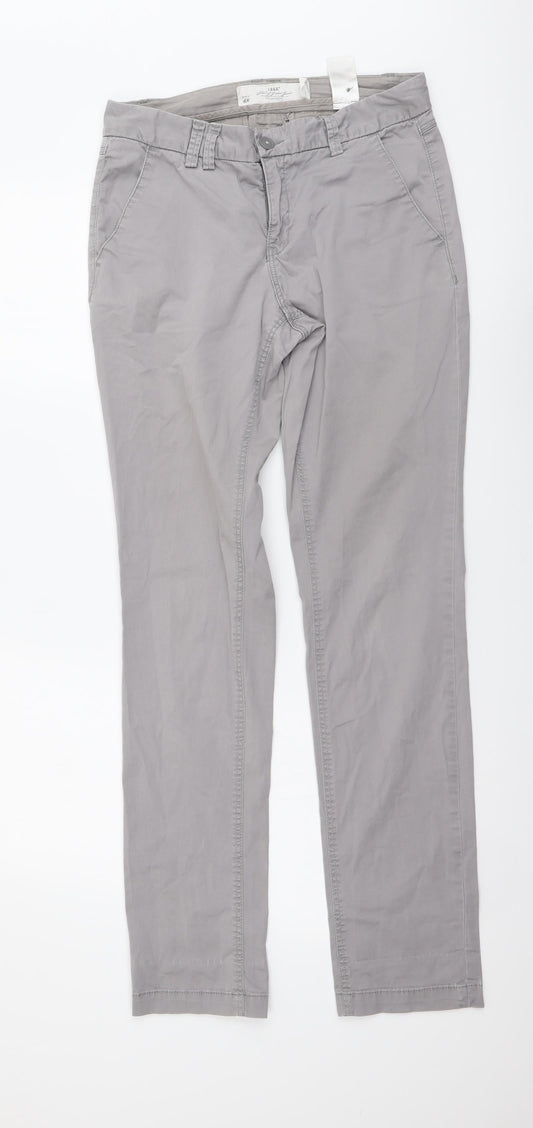 Womens UK Size S H&M Regular Fit Chino Grey Trousers