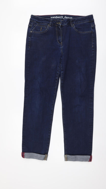 Sandwich Womens Blue Cotton Tapered Jeans Size 32 in L28 in Regular Button