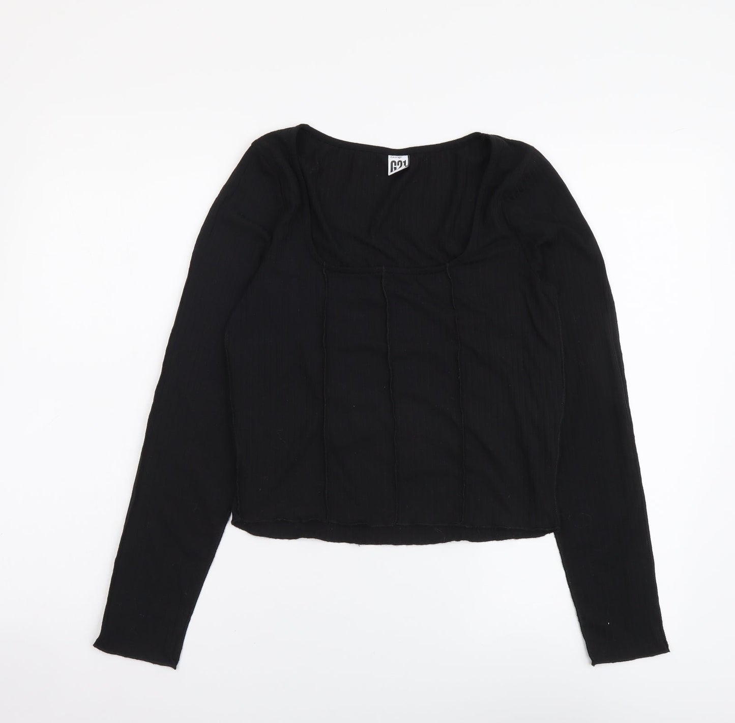 George Womens Black Polyester Basic Blouse Size 12 Scoop Neck