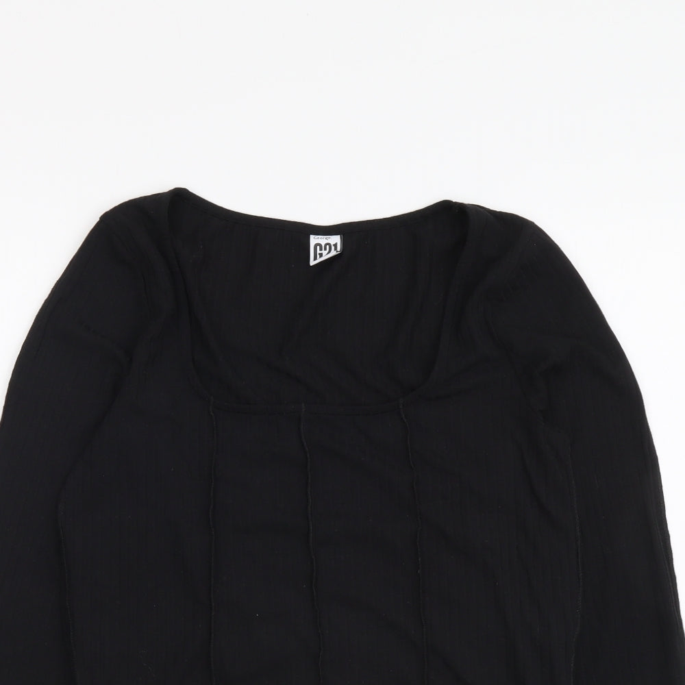 George Womens Black Polyester Basic Blouse Size 12 Scoop Neck