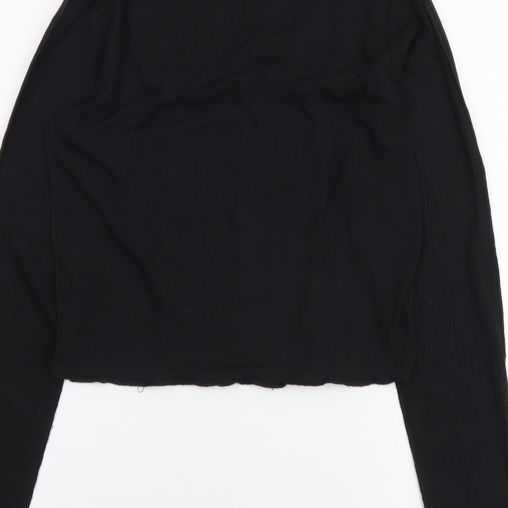 George Womens Black Polyester Basic Blouse Size 12 Scoop Neck