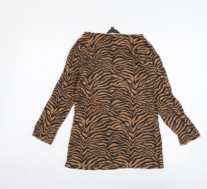 Womens UK Size 8 Dorothy Perkins Brown Basic Blouse