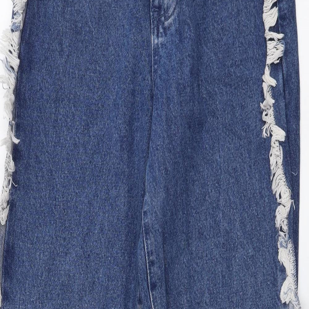 Boohoo Womens Blue Cotton Mom Jeans Size 6 L28 in Regular Button