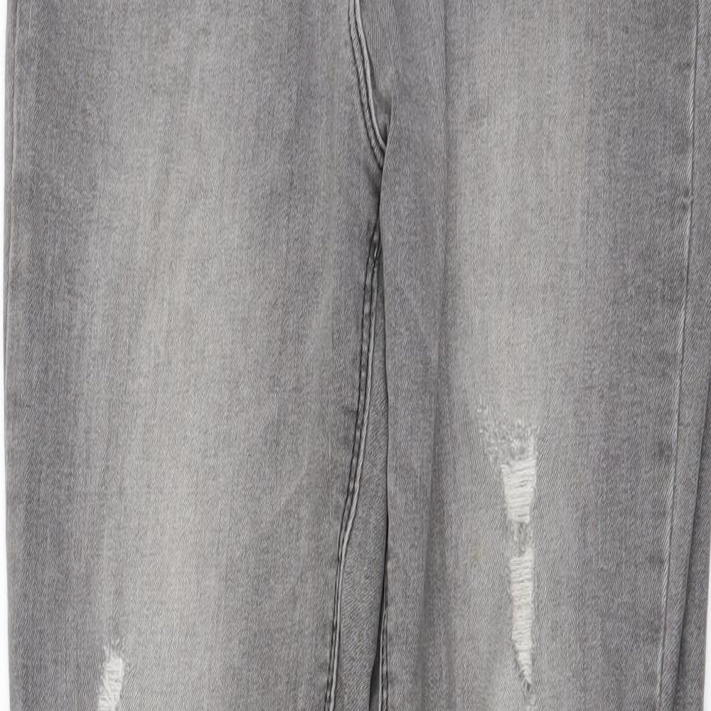 Candy Couture Girls Grey Cotton Skinny Jeans Size 14 Years Regular Button - Distressed Look