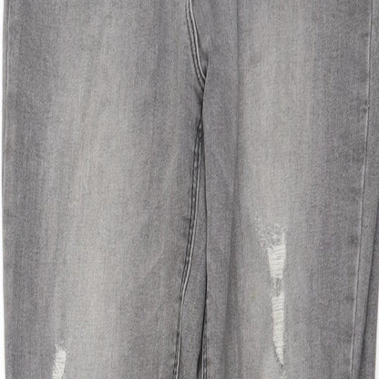 Candy Couture Girls Grey Cotton Skinny Jeans Size 14 Years Regular Button - Distressed Look