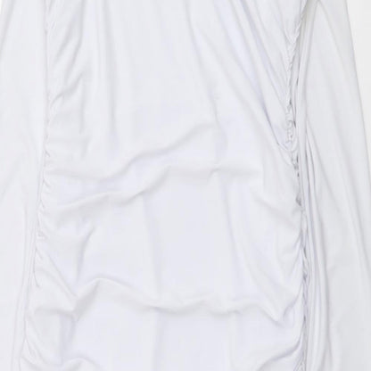 PRETTYLITTLETHING Womens White Polyester Bodycon Size 10 Off the Shoulder Pullover