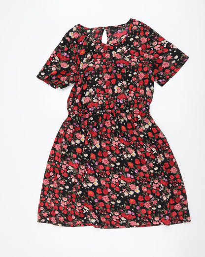 Kushi Womens Multicoloured Floral Polyester A-Line Size 10 Round Neck Pullover