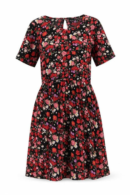 Kushi Womens Multicoloured Floral Polyester A-Line Size 10 Round Neck Pullover