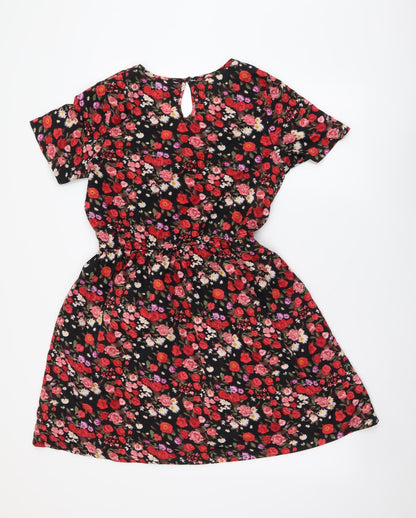 Kushi Womens Multicoloured Floral Polyester A-Line Size 10 Round Neck Pullover