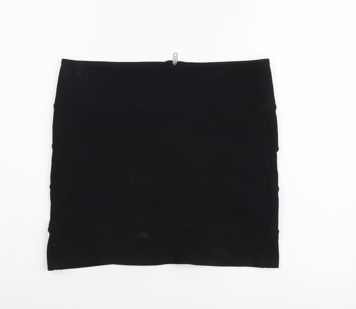 Prewron Womens Black Polyester Mini Skirt Size 30 in Zip