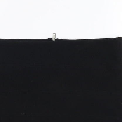 Prewron Womens Black Polyester Mini Skirt Size 30 in Zip