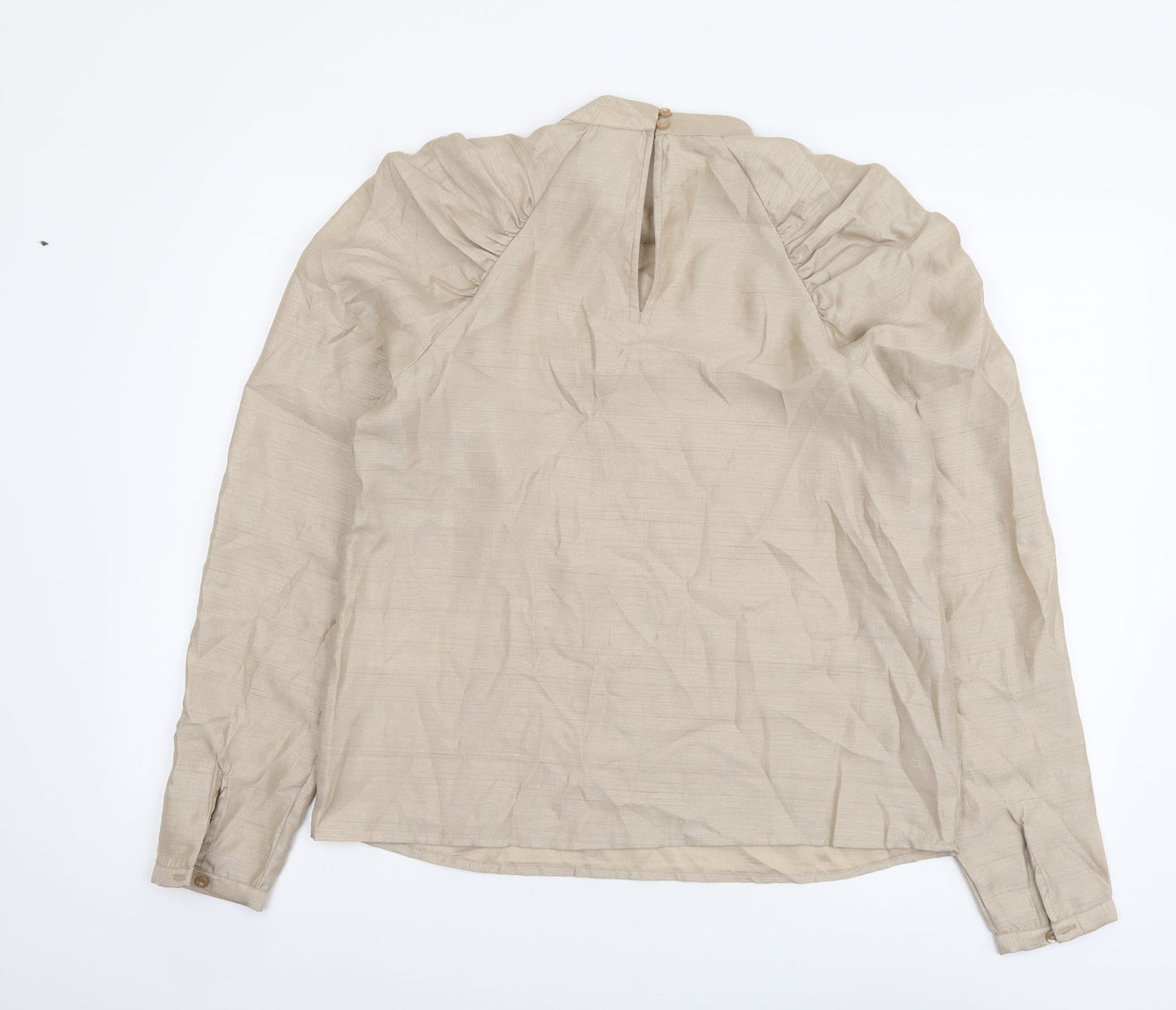Womens UK Size M VILA Beige Basic Blouse