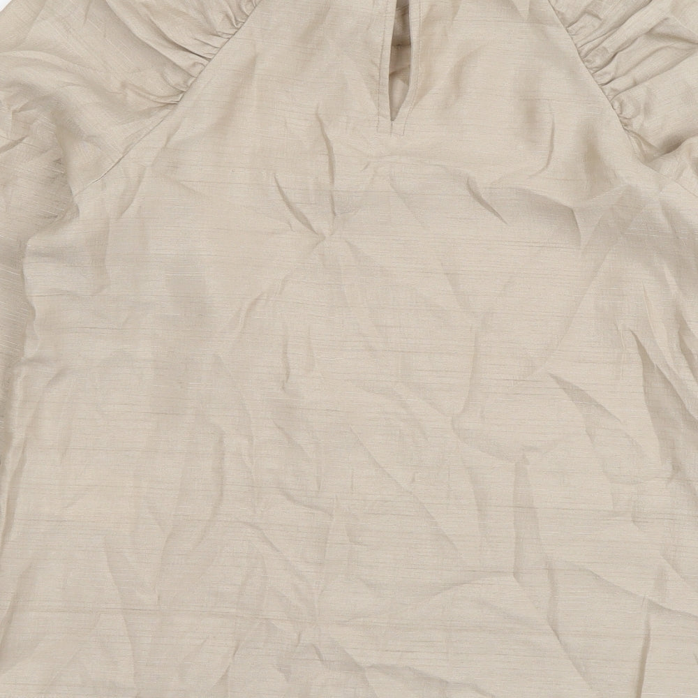 Womens UK Size M VILA Beige Basic Blouse