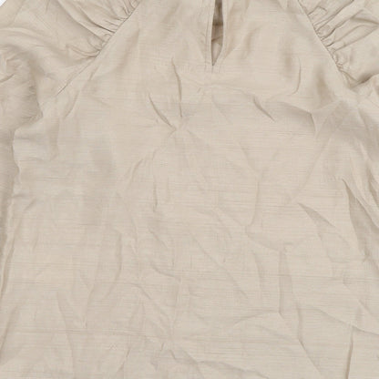Womens UK Size M VILA Beige Basic Blouse