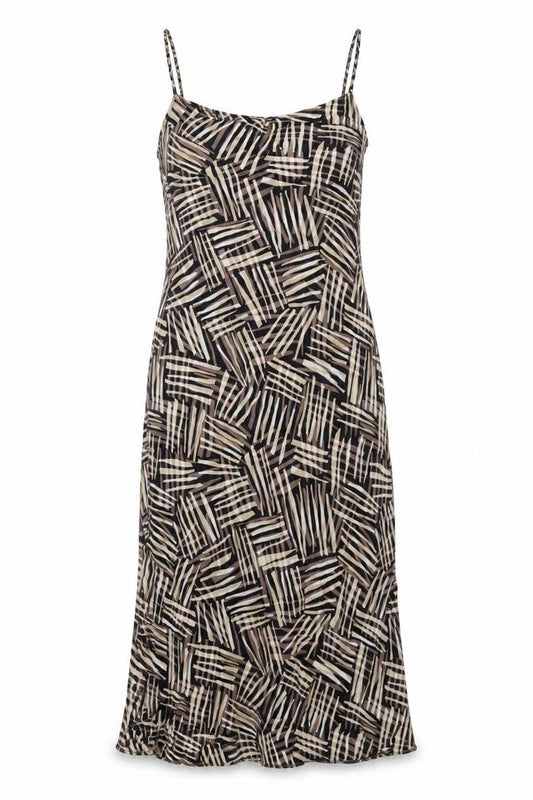 Casual Club Womens Multicoloured Geometric Viscose Slip Dress Size 12 Sweetheart Pullover