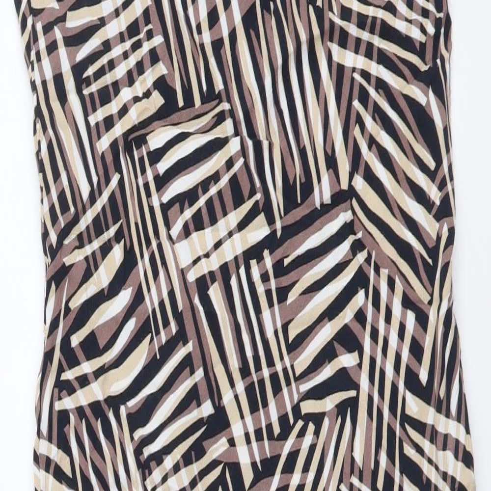Casual Club Womens Multicoloured Geometric Viscose Slip Dress Size 12 Sweetheart Pullover
