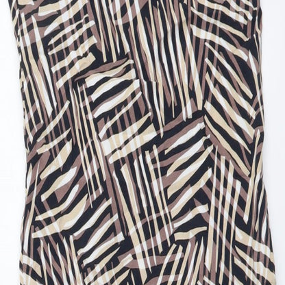 Casual Club Womens Multicoloured Geometric Viscose Slip Dress Size 12 Sweetheart Pullover