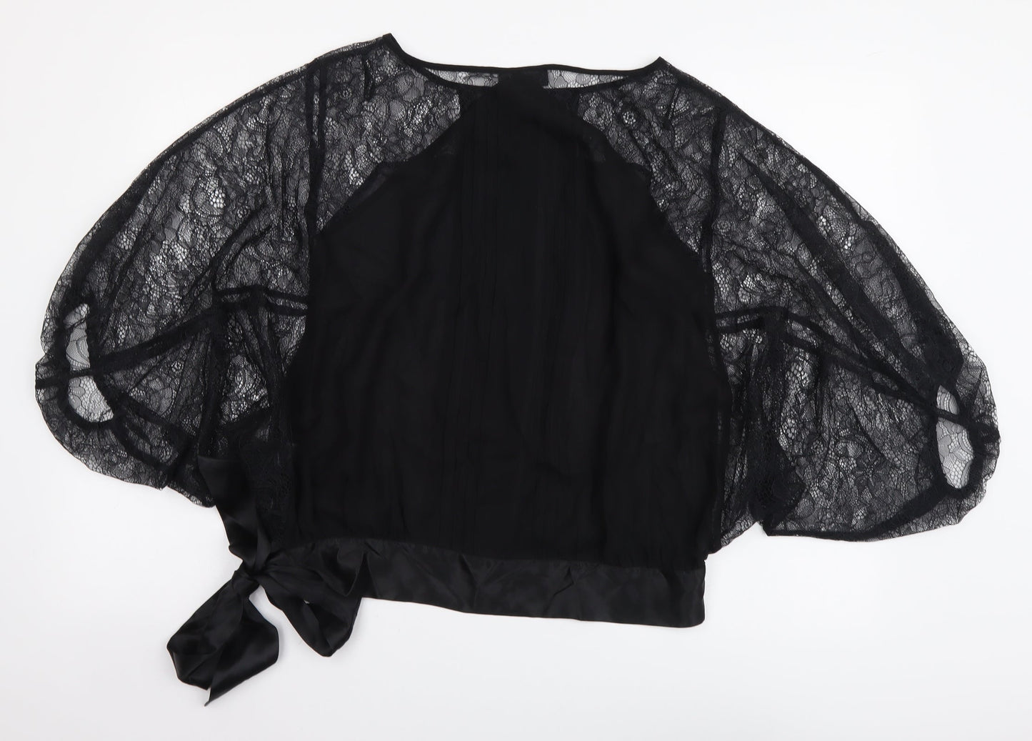 Womens UK Size 12 Warehouse Black Basic Blouse