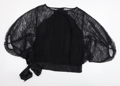 Womens UK Size 12 Warehouse Black Basic Blouse