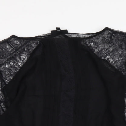 Womens UK Size 12 Warehouse Black Basic Blouse